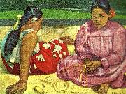 Paul Gauguin kvinnor pa stranden Spain oil painting artist